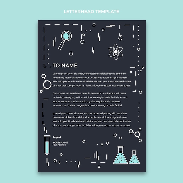 Free vector flat style science letterhead template