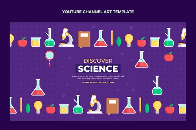 フラットスタイルの科学のYouTubeチャンネルテンプレート