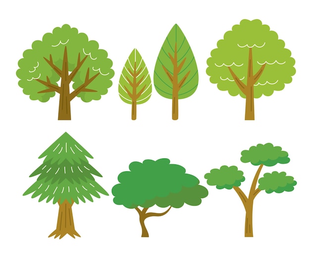 Flat style type of trees pack