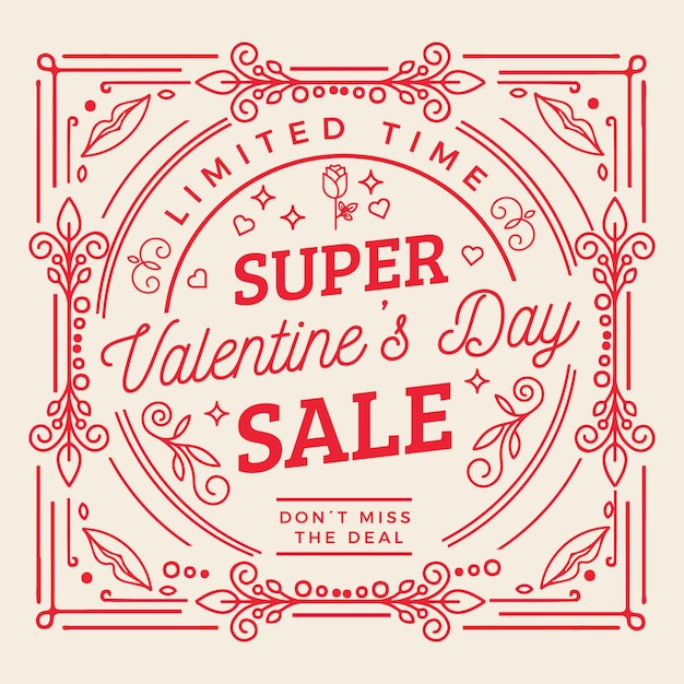 Flat style valentine's day sale