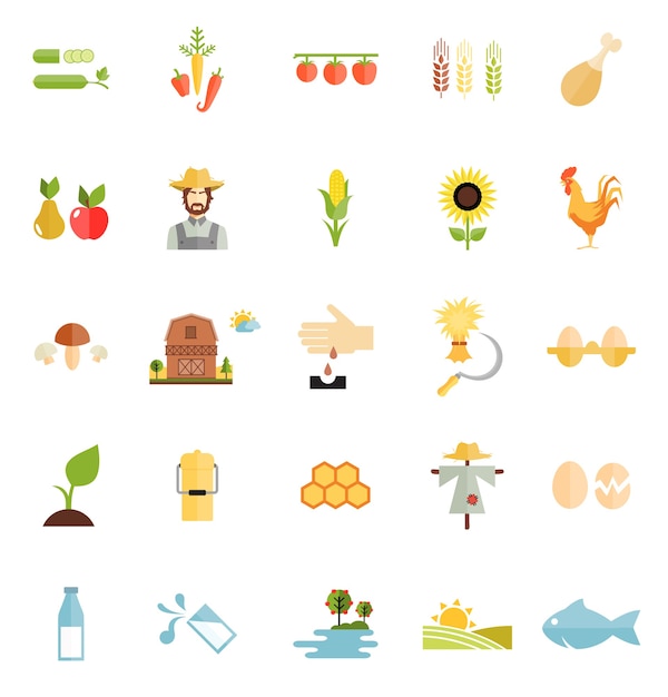 Free vector flat style vector farm organic food icon isolated