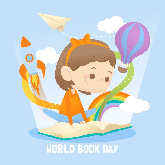 Flat style world book day event