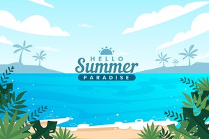 Flat summer background design