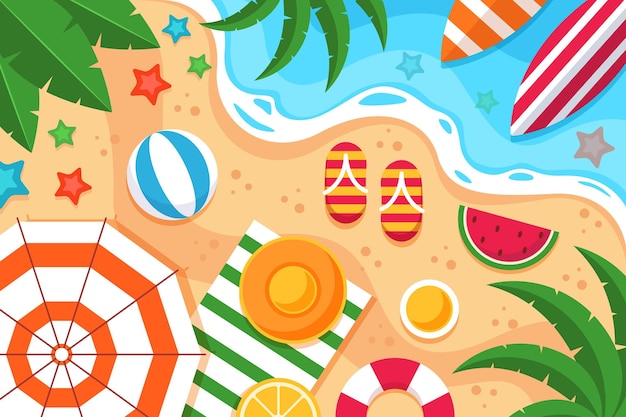 Flat summer background for videocalls