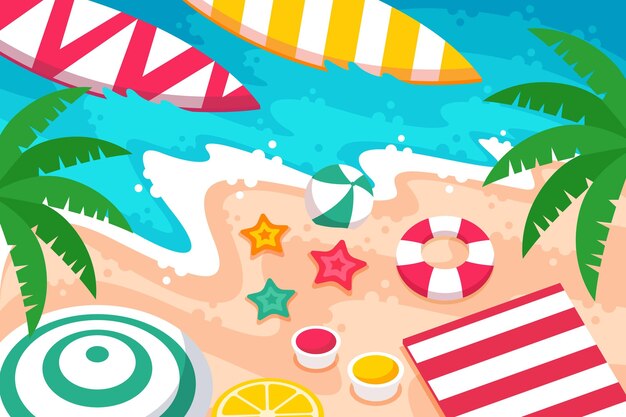 Flat summer background for videocalls