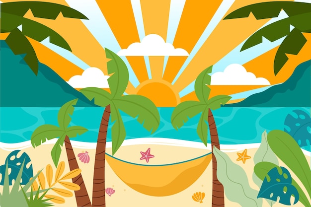 Flat summer background for videocalls