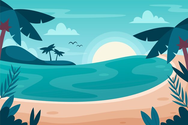 Flat summer background for videocalls