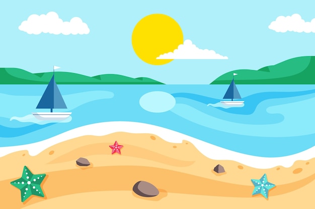 Free vector flat summer background for videocalls