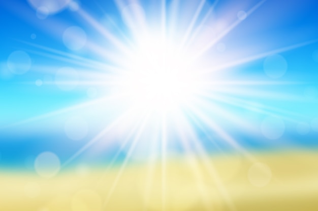 Free vector flat summer background with sunshine