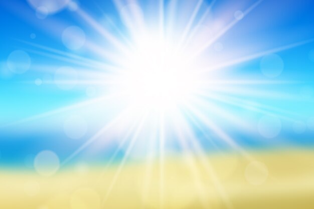 Flat summer background with sunshine