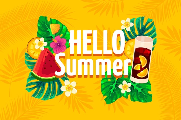 Flat summer background