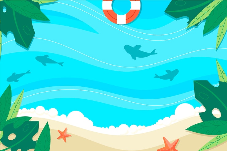 無料Vector 平らな夏の背景