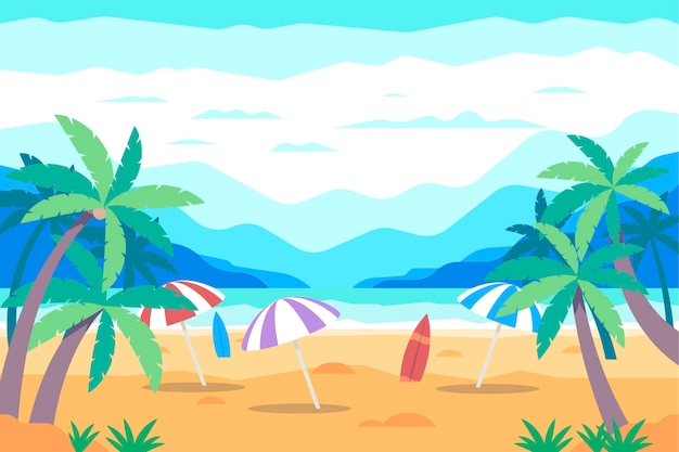 Flat summer background