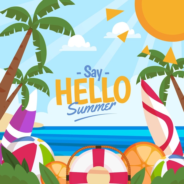 Flat summer background