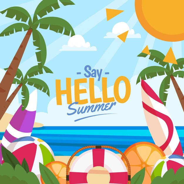 Flat summer background