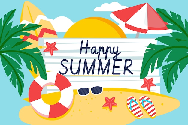 Flat summer background