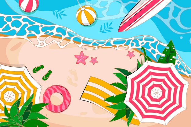 Flat summer background