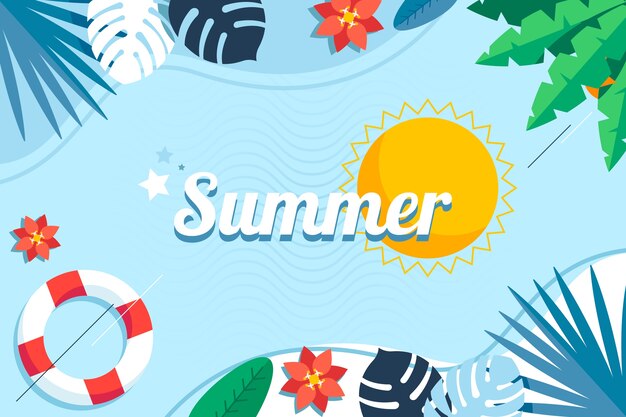 Flat summer background