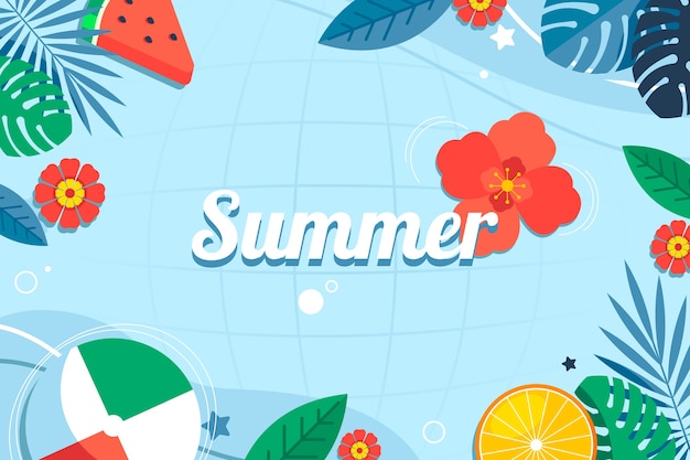 Flat summer background