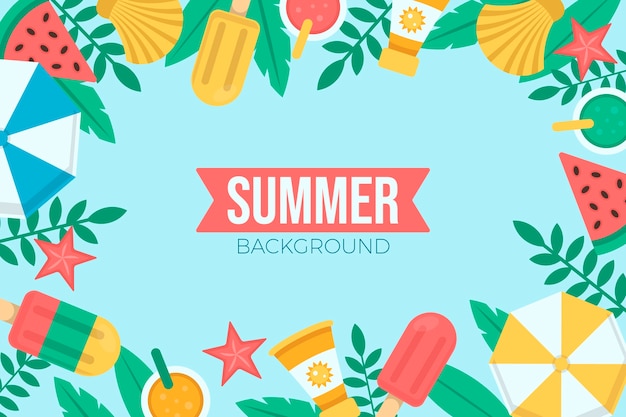 Free vector flat summer background