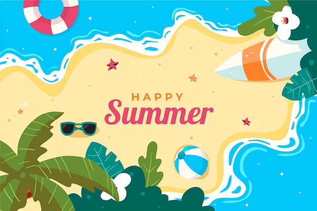 Free vector flat summer background