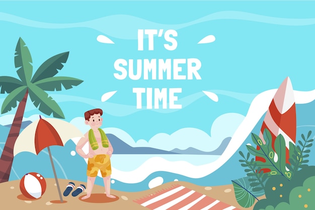 Free vector flat summer background