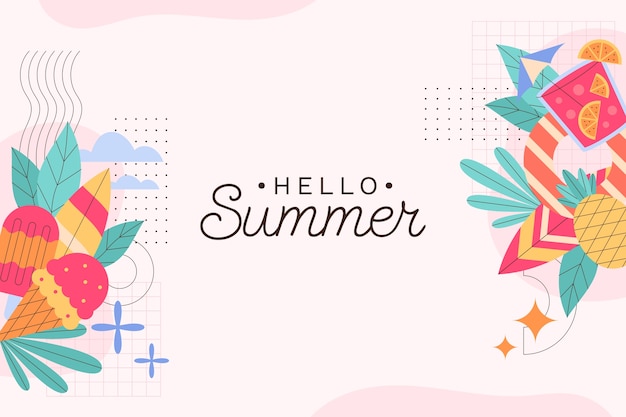 Free vector flat summer background