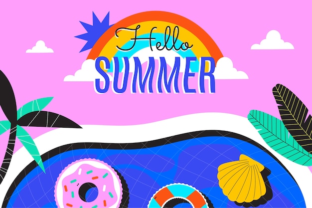 Free vector flat summer background