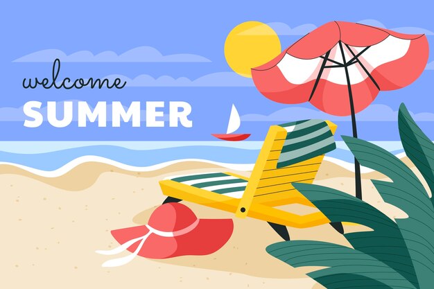 Flat summer background