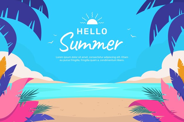 Flat summer background