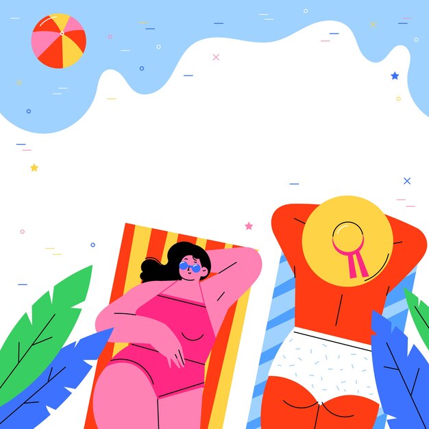 Flat summer background