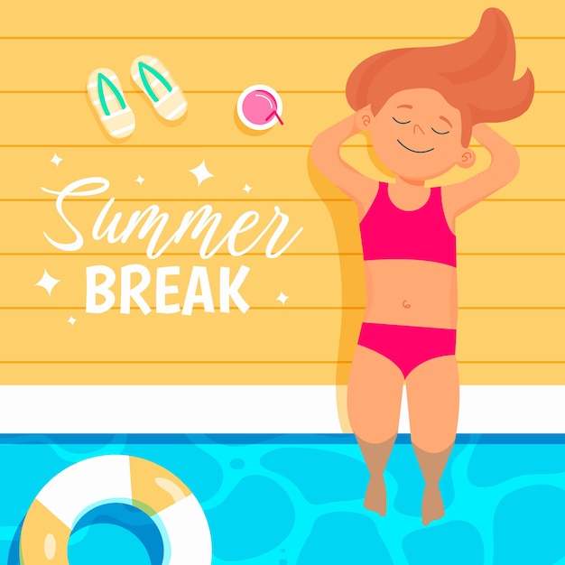 Free vector flat summer break illustration