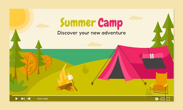Flat summer camping youtube thumbnail