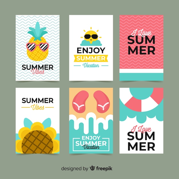flat summer cards