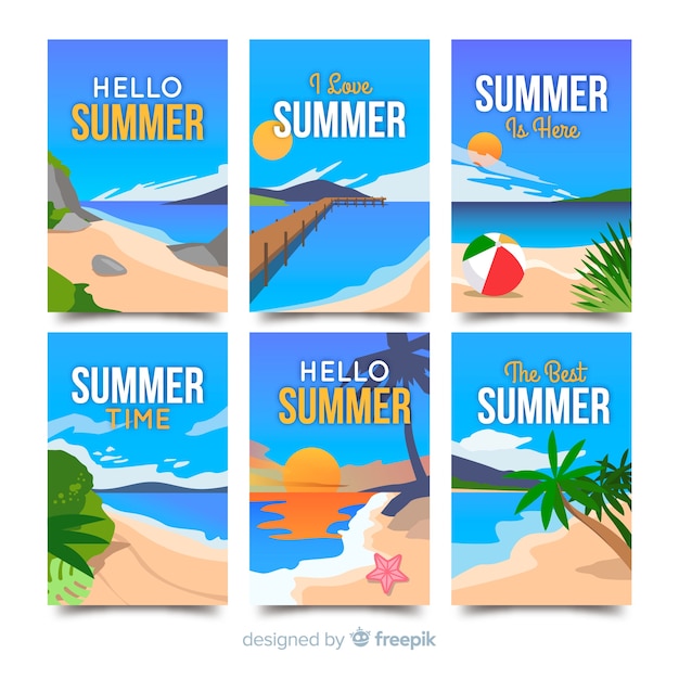 Flat summer cards