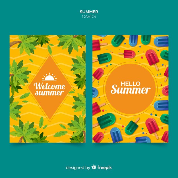 Flat summer cards