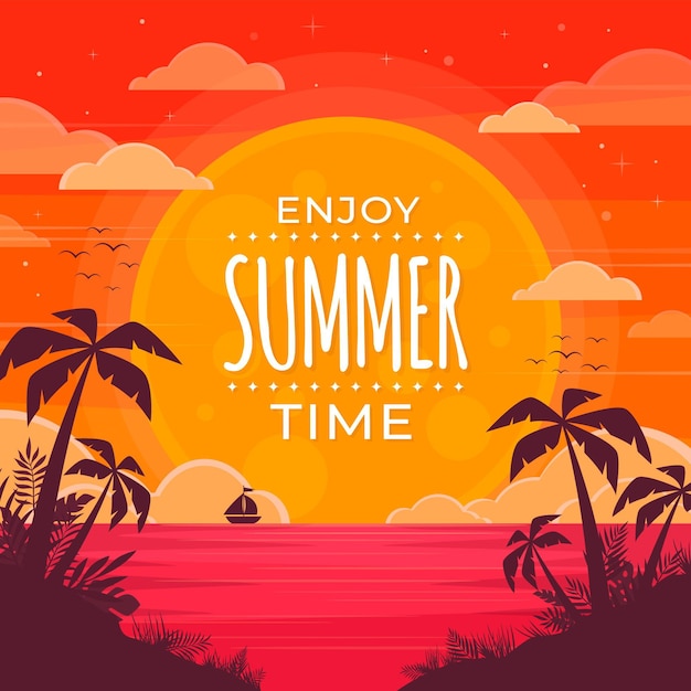 Free vector flat summer illustration