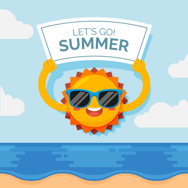 Free vector flat summer illustration