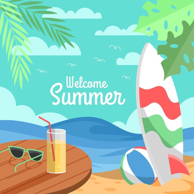 Flat summer illustration