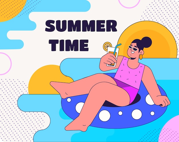 Free vector flat summer illustration