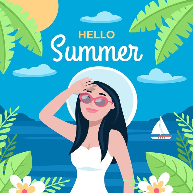 Flat summer illustration