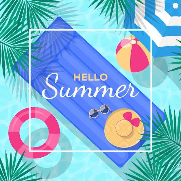 Free vector flat summer illustration