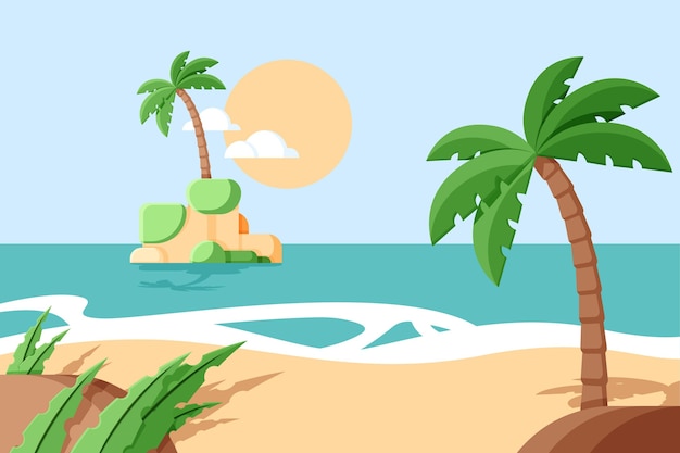 Free vector flat summer illustration