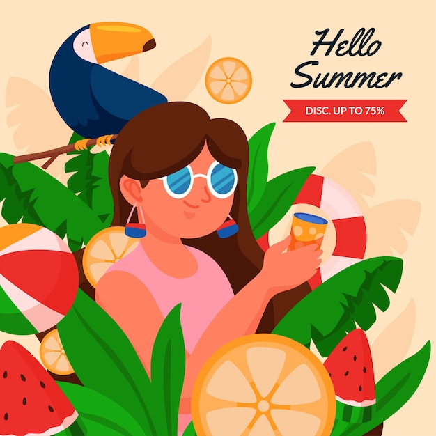 Flat summer illustration