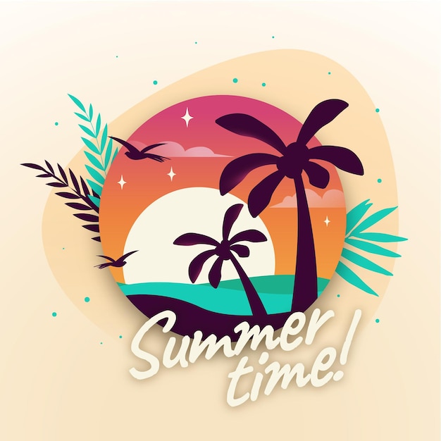 Free vector flat summer illustration