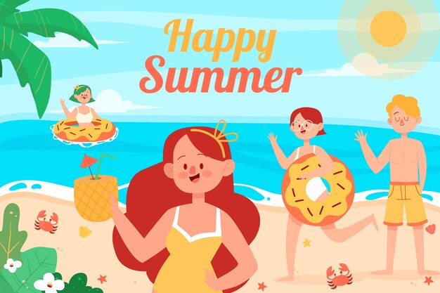 Flat summer illustration