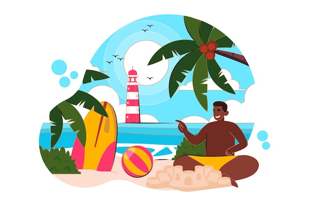 Free vector flat summer illustration