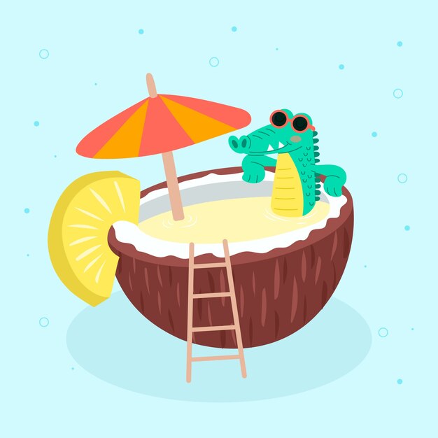 Flat summer illustration