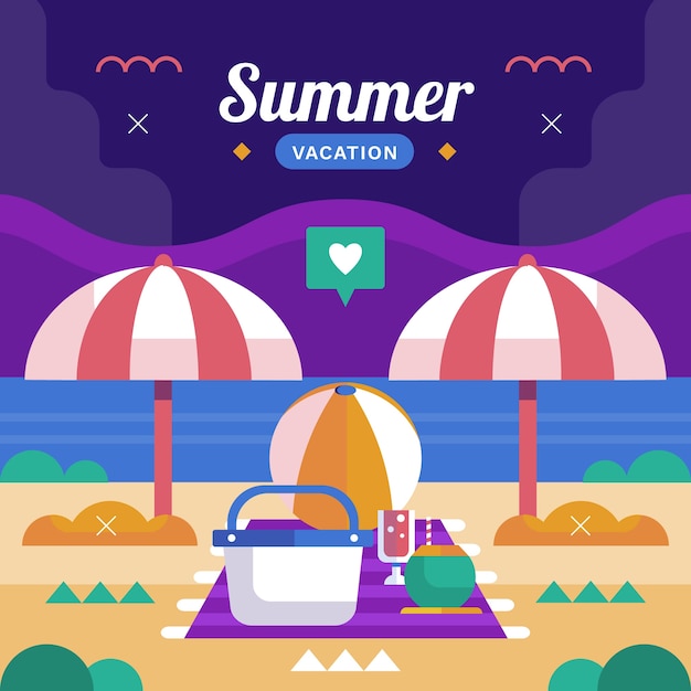 Flat summer illustration