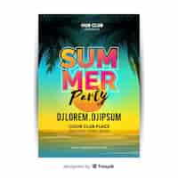 Free vector flat summer party poster template